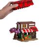 Gobricks MOC Medieval Market Bricks Retro Town Street View Series Market Medieval Farm Building Blocks Set Toys Xmas Gift