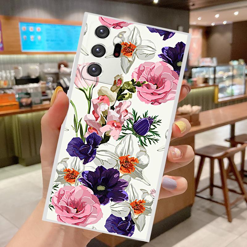 Etui z wzorem kwiatów do Samsung Galaxy Note 20 Ultra 10 Plus Lite Note10 Note20 20Ultra 5G Miękkie silikonowe etui na telefon