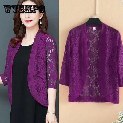 Cardigan in pizzo scialle femminile di grandi dimensioni Cappotto sottile primaverile estivo Versione coreana Camicia con aria condizionata per protezione solare