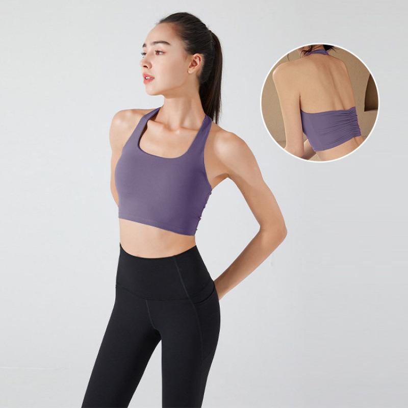 Running Sports Underwear Women's Summer with Chest Pads, Beautiful Back, Shock-proof Neck Yoga Clothes, Pilates Bra, Fitness Vest