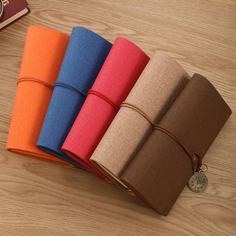 Vintage Stock Notebook Customizable Tied Tri-Fold Notepad Student Notebook Travel Card Cover Stamping Book Origin China