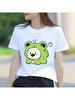 Cute Puppy Cartoon Print Fashionable Casual Round Neck Short Sleeved Wounisex's T-Shirt