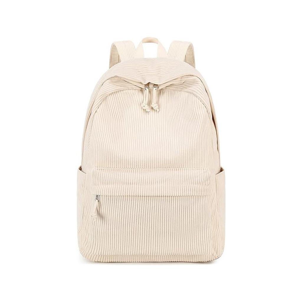 Corduroy Large Capacity Backpack with Padded Shoulder Straps for Students Casual Everyday Use