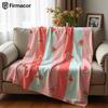 Watermelon Slice Stripes Cartoon Anime Print Flannel Blanket Soft Warm Throw for Kids Bedroom Sofa Bed Christmas Office Car
