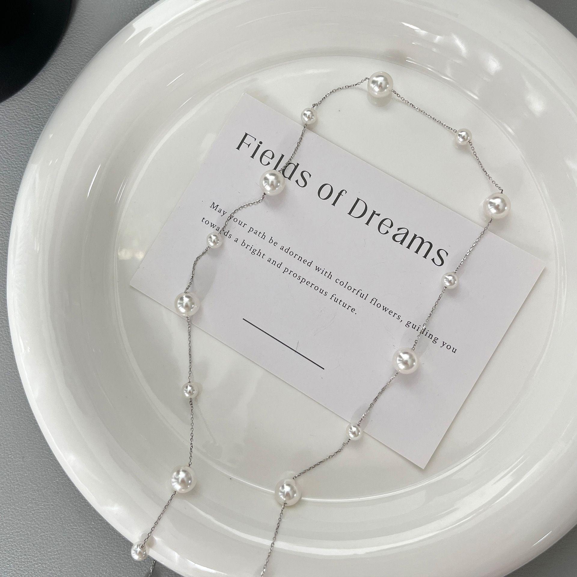 

Изысканное ожерелье Shi Jia из смешанного стекла и жемчуга с крупными и мелкими бусинами