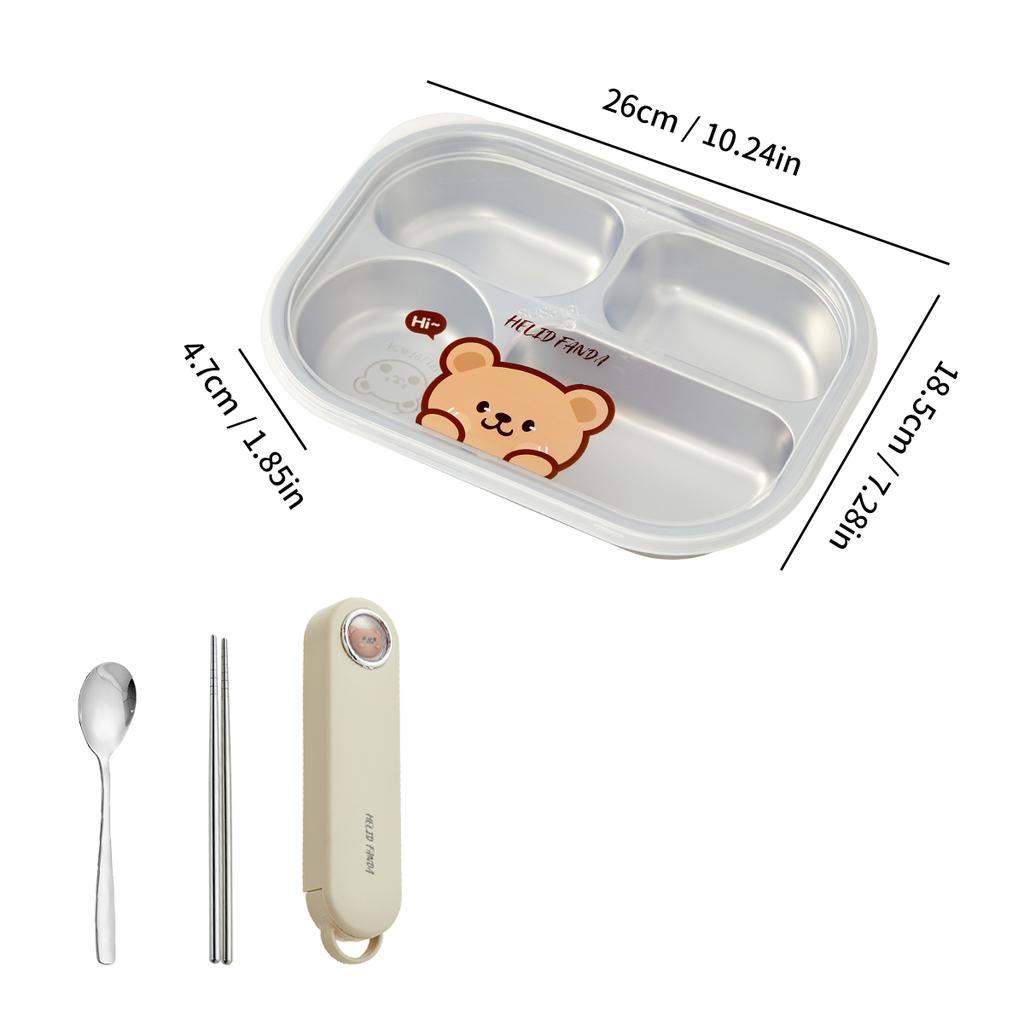 WORTHBUY 4/5 Grids 316 Stainless Steel Dinner Plate Portable Divided Lunch Box For Students Kids Large Capacity Food Contianer