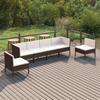 Day and Night - Day and Night Garden Furniture Set 6 Pieces and Brown Synthetic Rattan Cushions