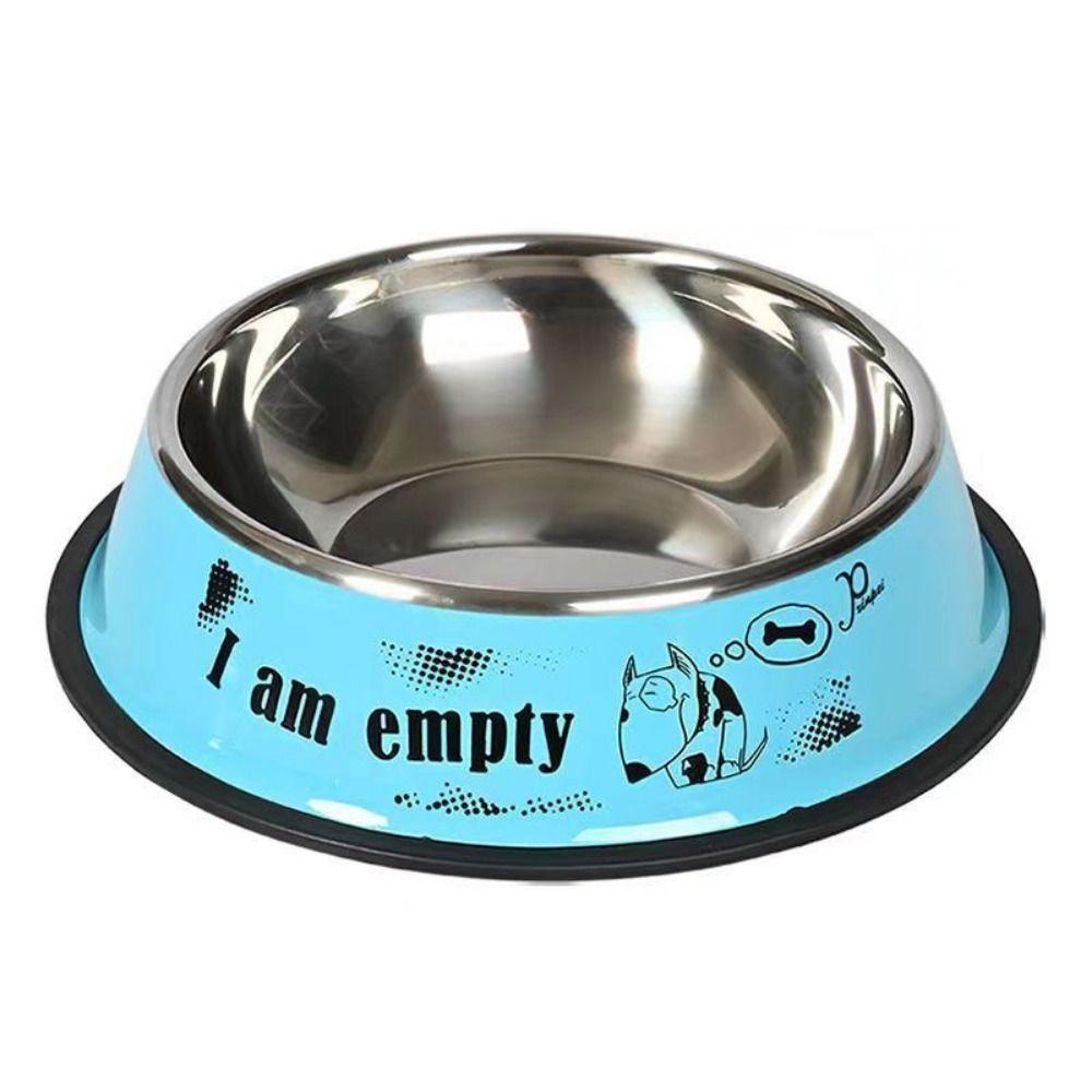 Anti-fall Stainless Steel Dog Bowls Non-slip Cat Puppy Feeder Dog Anti-Gulping Slow Feeder  Home
