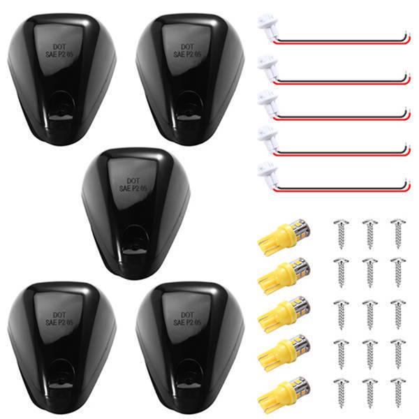 Set of 5 Roof Lights Compatible with Ford Vehicles, Pickup Trucks, Off-Road Vehicles, 12V Roof Warning Lights