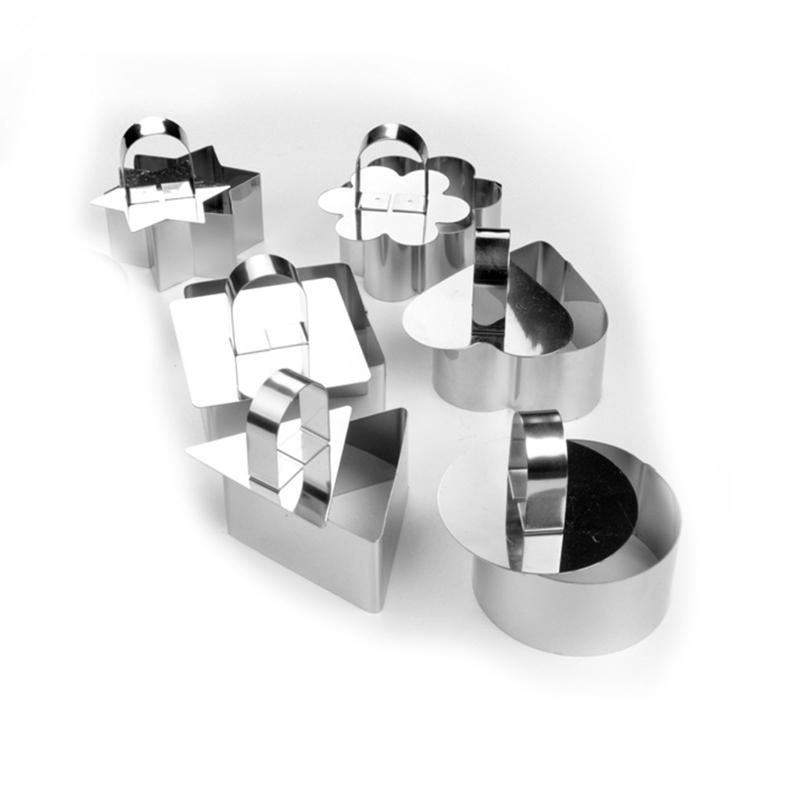 6 Pezzi Stampini Tagliabiscotti Acciaio Inossidabile Utensile da Forno 3D Cartone Animato Carino Geometrico Regalo per Appassionato di Cottura Facile da Usare
