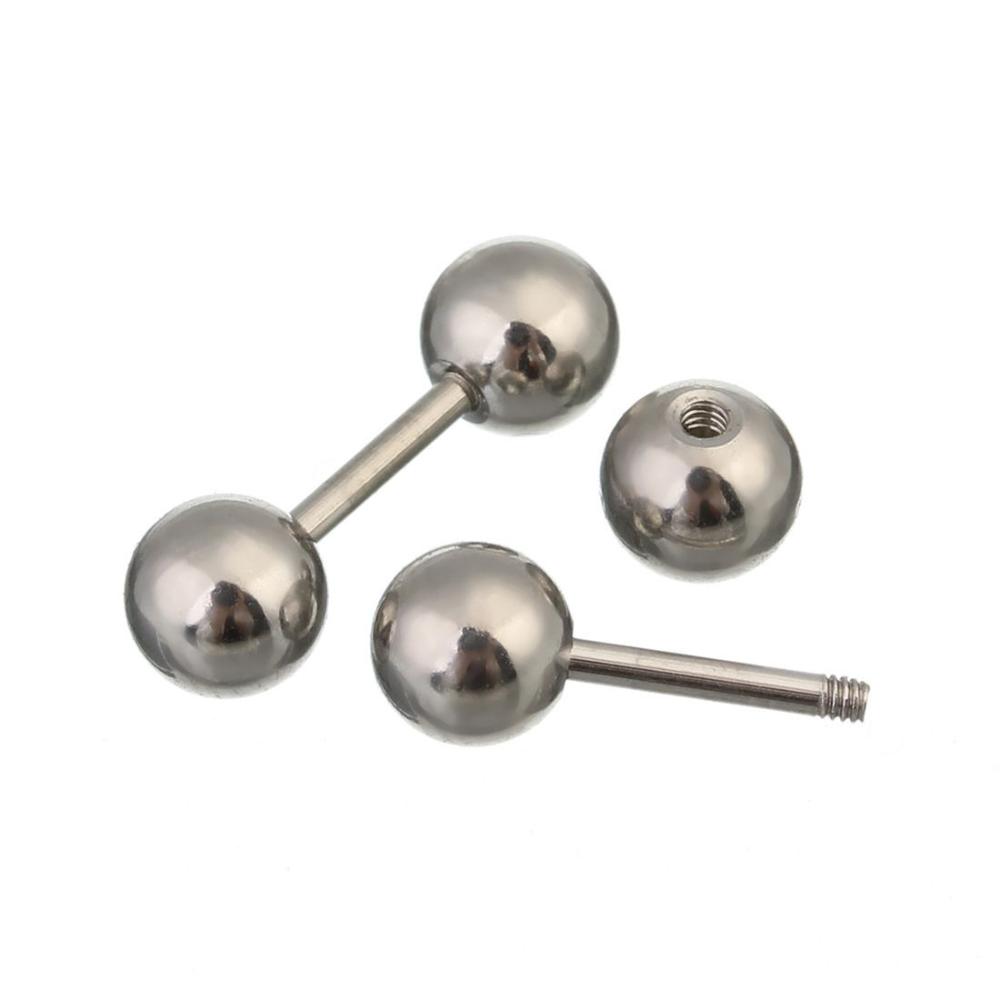 Girls Black Barbell Round Studs Gold Fashion Jewelry Stainless Steel Ball Stud Earrings Earrings