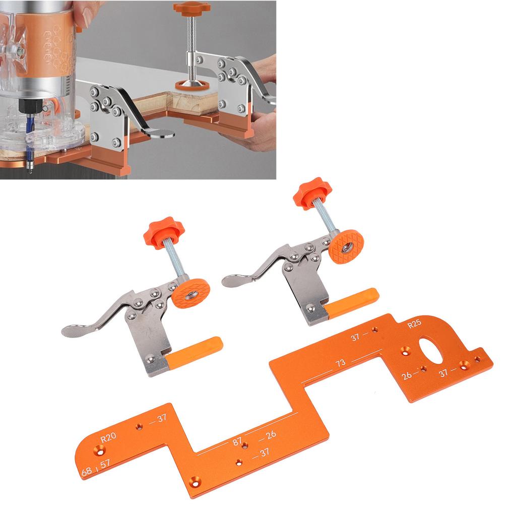 Einbaugriff-Schlitzschablone Kleiderschranktür Positionierungswerkzeug mit Edelstahl-Festklemme Kugellagerfräser