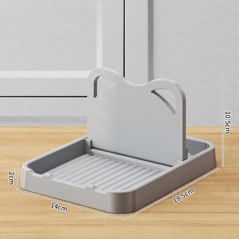 1pc Kitchen Counter Spoon Rack Pot Lid Holder Multi Purpose Silicone Tool Organizer Clean Countertop Storage