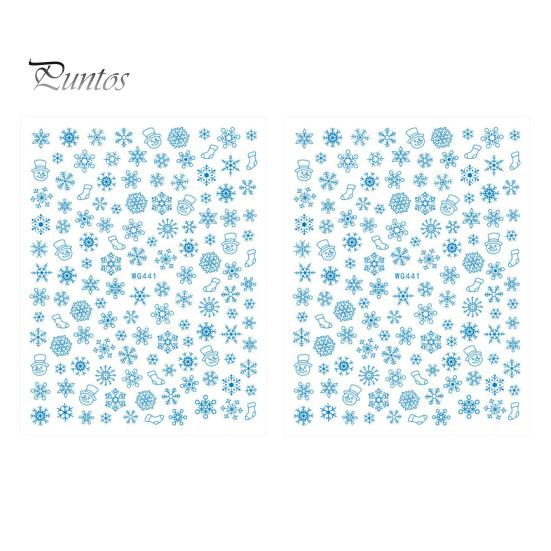 Nail Art Accessories 1/2Pcs Colorful Snowflake Sticker Self-adhesive DIY Home Salon Stickers Winter Christmas Women Fake Decoration Decal Decals