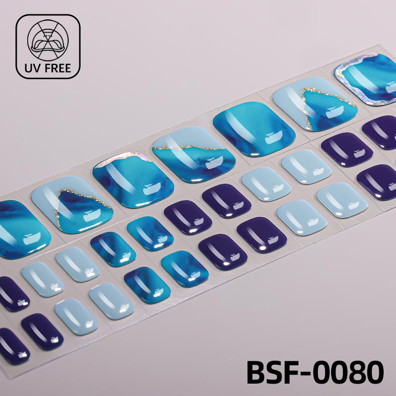 Popular Style New 3D Waterproof Nail Sticker Plastic UV Free Nail Wraps Toe Wraps