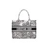 BookTote Embroidery Tote Bag, Shopping Bag, Handbag Medium Women's Black/White M1296ZEUP-M041