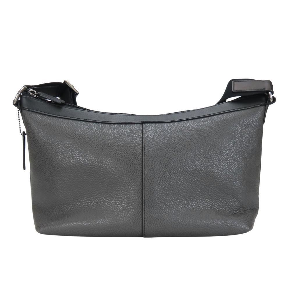 Used COACH Shoulder Bag F71431 leather Dark gray black simple