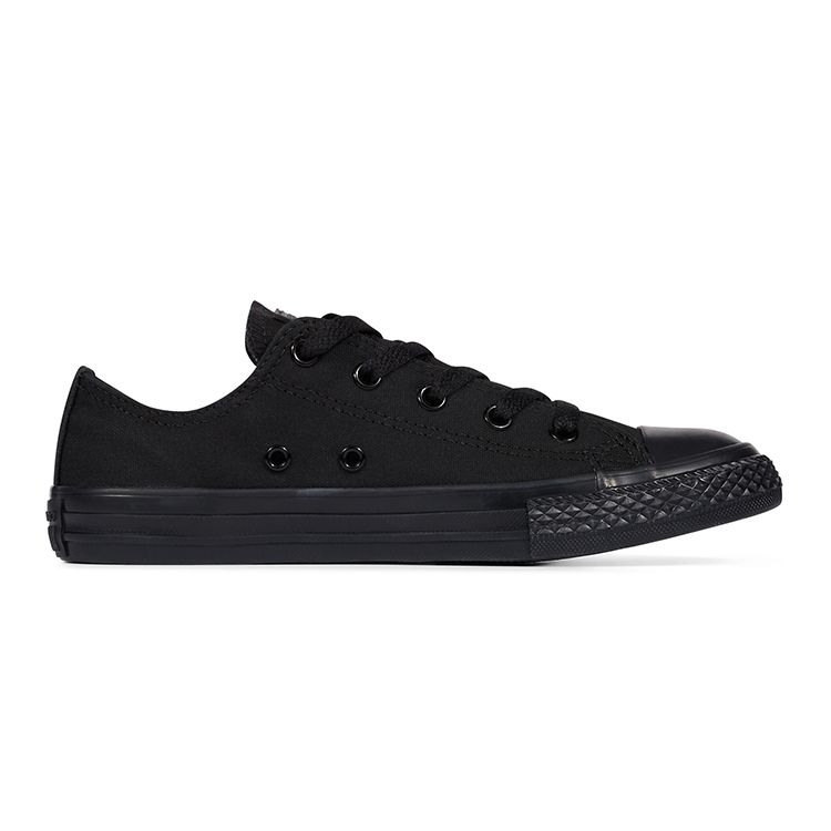 Converse Chuck Taylor All Star Low PS Black Monochrome Kids Sneakers 314786C