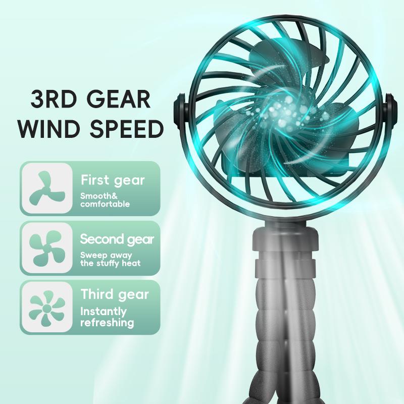 Octopus Mini Fan Portable Fan Tripod Multi Functional Adjustable 360 Degree Rotation USB Charging Low Decibel Electric Fan New