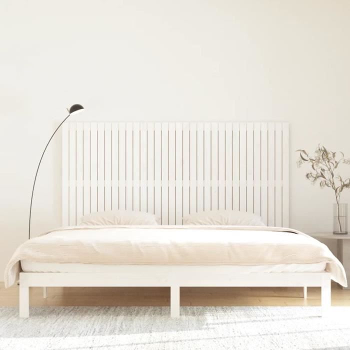 VidaXL Wall-mounted Headboard White 204x3x110 Cm Solid Pine Wood 824929