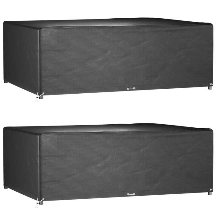 VidaXL Housses de salon de jardin 2 pcs 12 œillets rectangulaire 3155356