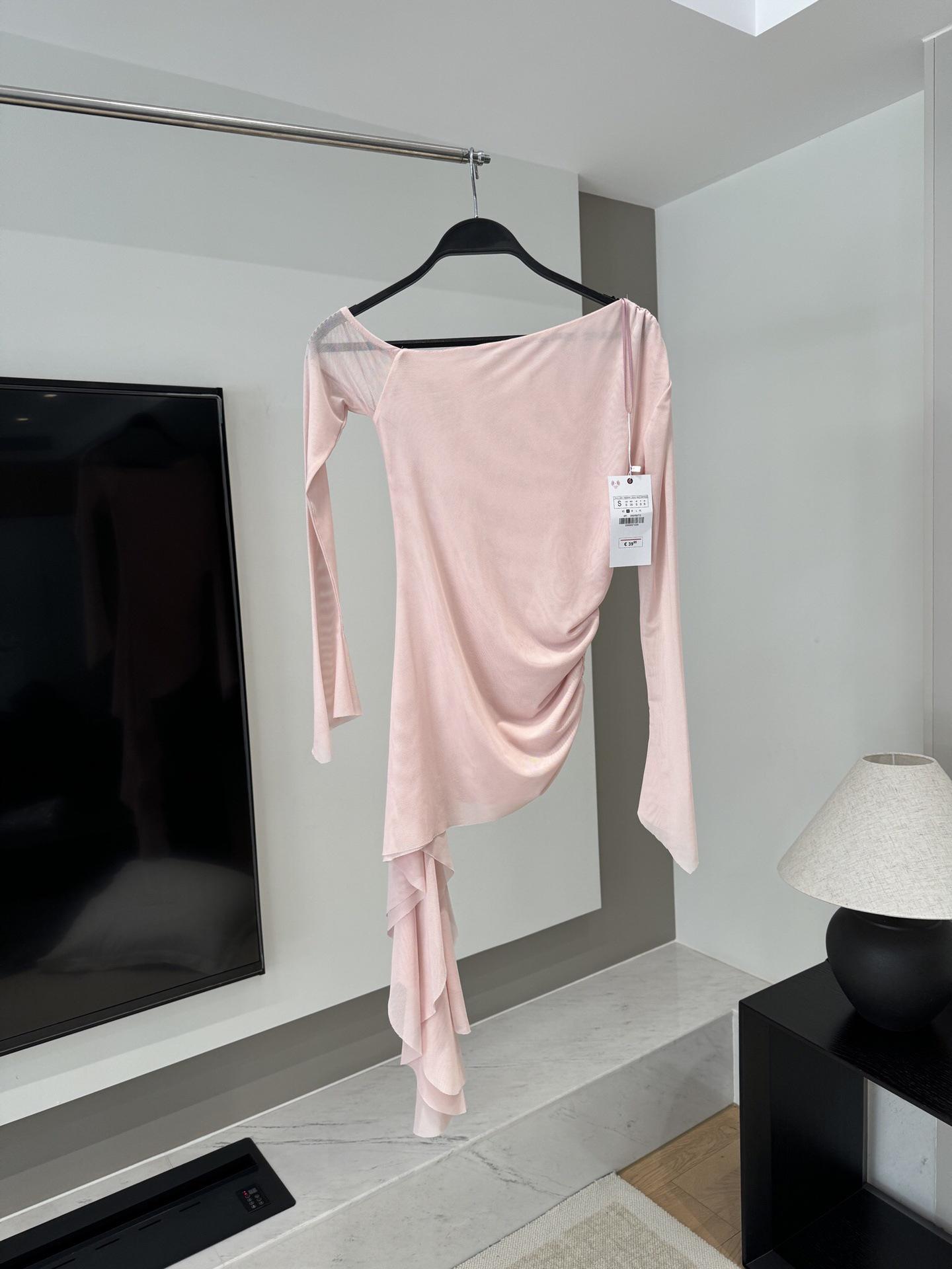 

2025 Острый Девушка Весна Топ с Открытыми Плечами из Неравномерной Сетки для Женщин Medium розовый