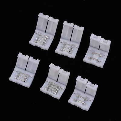 Lot de 10 connecteurs de bande LED 8 mm 10 mm 2 broches 3 broches 4 broches 3528 5050 RVB couleur unique sans soudure PCB Board connecteurs de soudage sans fil