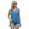 Women's Spring and Summer New V-neck Solid Colour Vest Loose Sleeveless T-shirt Casual Tops