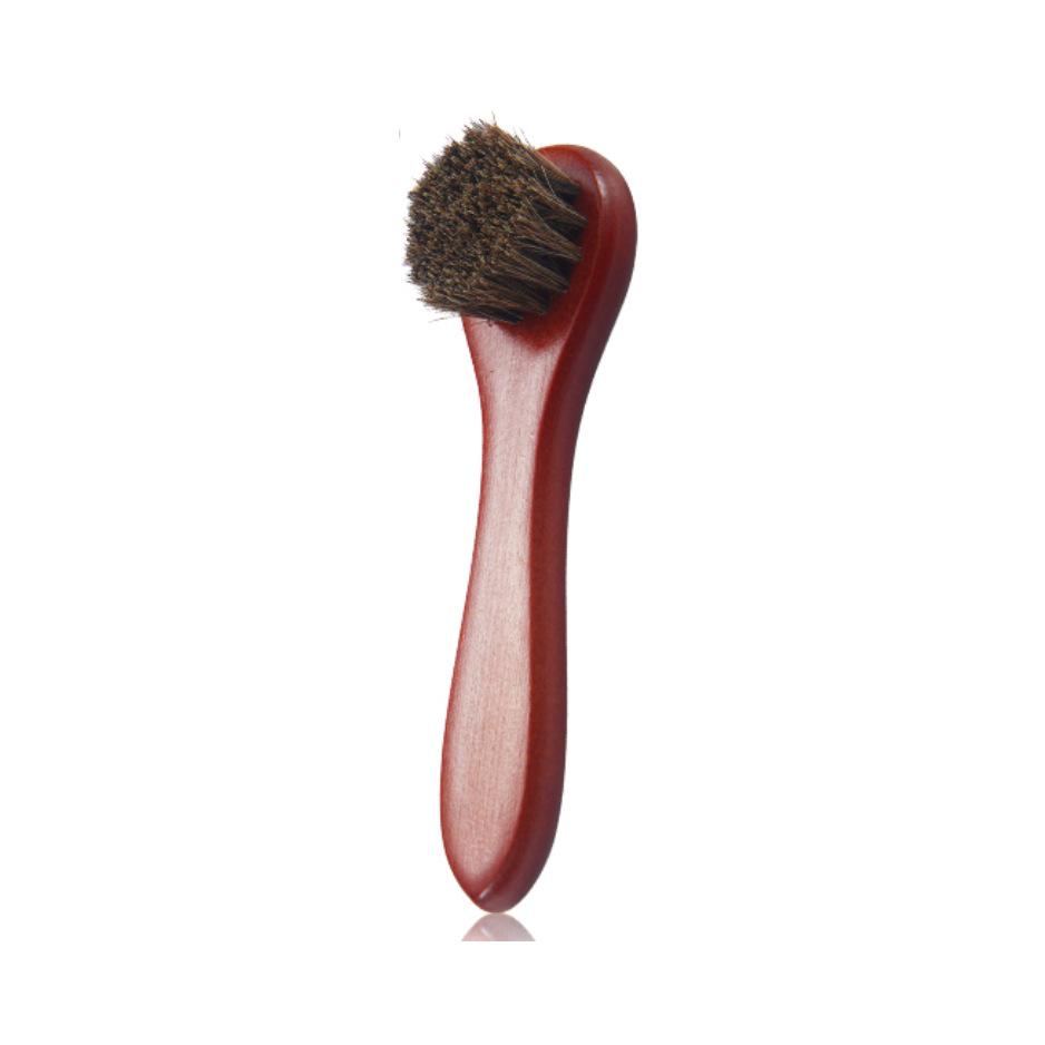 Wooden Handle Horsehair Shoe Brush for Polishing and Leather Care - Available in Large and Small Sizes
