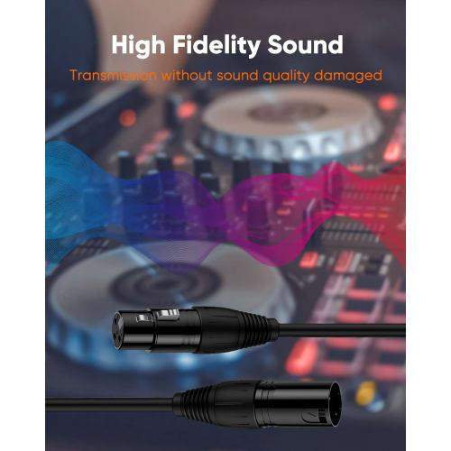 XLR Cable, CableCreation XLR Male to XLR Female (XLR Cable) Balanced Cable 3-Pin Microphone Cable XLR Converter Canon Cable Black/1.8M