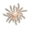 High Grade Delicate Crystal Inlaid Sweet Chrysanthemum Brooch Pearl Brooch Collar Pin Pin Clothing Accessories