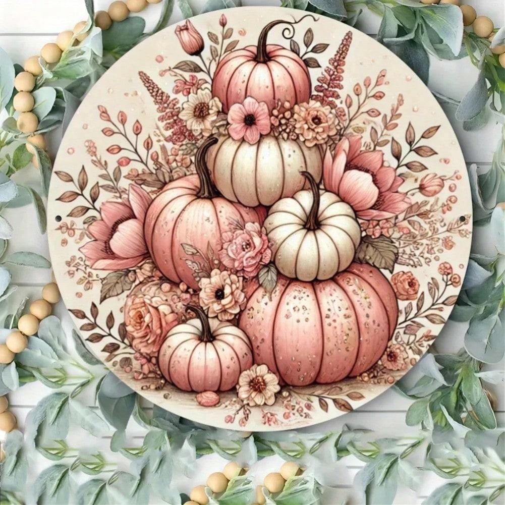 

Iron Wall Art Pumpkin Wreath Metal Decor For Home And Garden 20x20 різнокольоровий