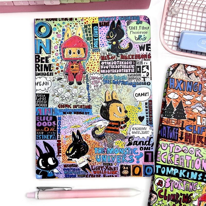 Graffiti A5 Color Page Hard Shell Notebook Cute Cartoon Handbook Student Notes