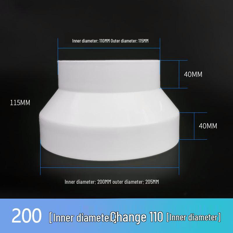 Large To Small Plastic Ventilation Exhaust Pipe Reducer Connector