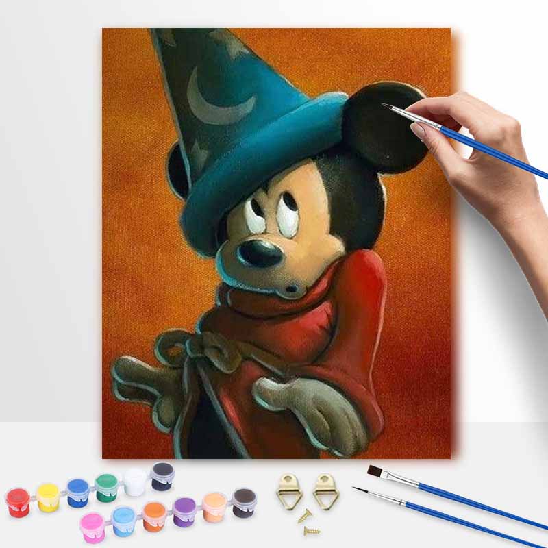 Disney Oil Painting Kit Canvas Sorcerer Mickey DIY Home Decor Gift 20x30cm