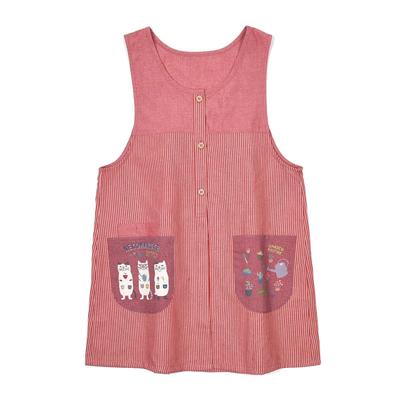 Kusguru Japan A La Carte Sizes Button-Up Apron, 258550, Red, M-L