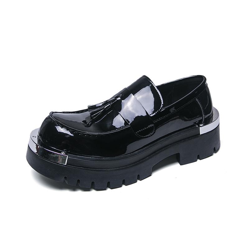 Men s Plus Size Tassel Loafers - Slip-On, Buckle Casual Leather Shoes for Spring & Autumn 43