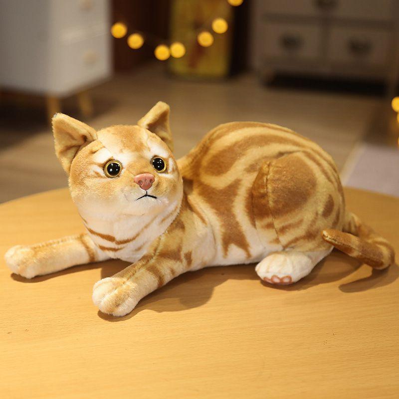 Realistic Simulation Cat Stuffed Plush Toy For Kids Home Decor And Gift