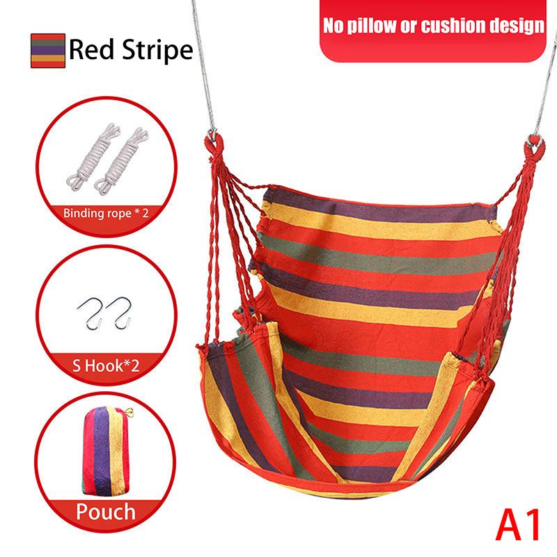 

Уличный холщовый гамак Портативный утолщенный полосатый гамак с защитой от опрокидывания Садовый дорожный походный подвесной гамак-качели