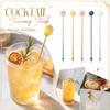 Small 304 Stainless Steel Cocktail Stirrer with Round Paddle for Mixing Drinks