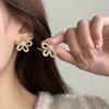 S925 Silver Needle Micro Diamond Hollow Five-petal Flower Earrings European and American Plants Flower Earrings Sweet and Cute Earrings
