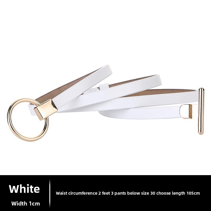 Leather Dress Belt For Women With Metal Closure And Fine Finish For Casual Wear