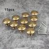 15pcs/8pcs Golden Metal Cabinet Drawer Pulls - Drag-Pull Mechanism Single Hole Knobs for Dressers, Wardrobes, Furniture Hardware