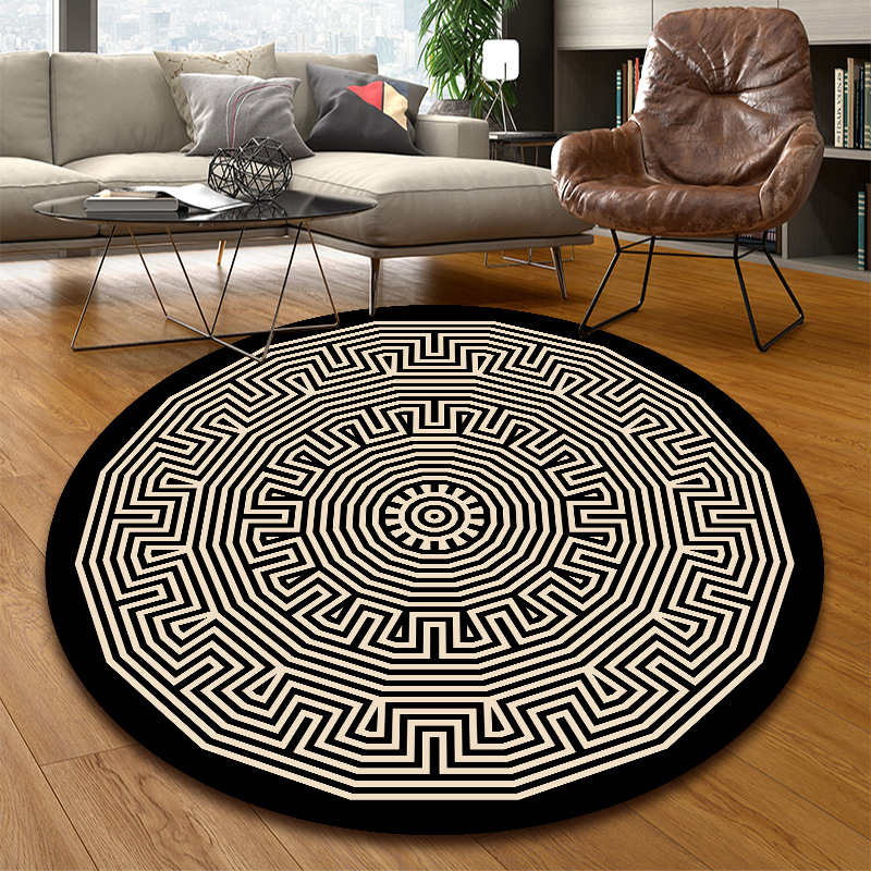 Floor Carpet Anti-Slip Door Mat Ethnic Style Round Mandala Carpet Living Room Bedroom Carpet Room Decoration Chair Mat