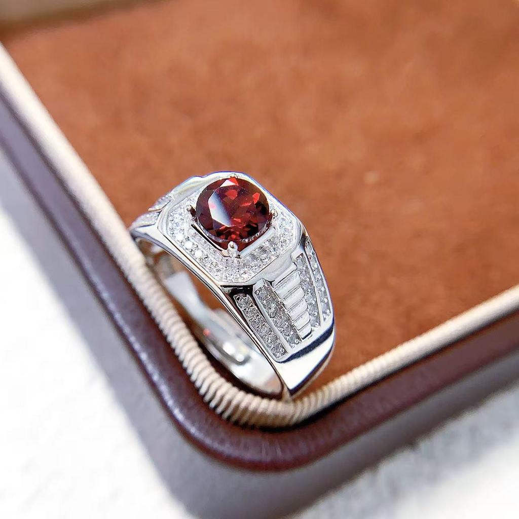 Natural Garnet Ring In 925 Sterling Silver – Elegant, Bold, and Durable Design