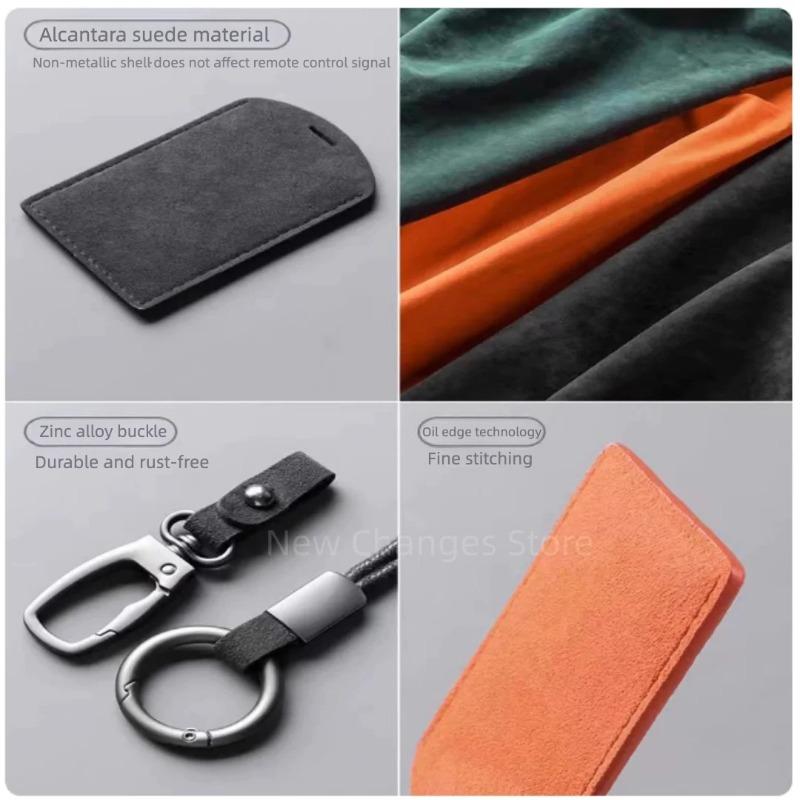 Original Car Color Leather Key Case Cover Fob For Leapmotor B01 B10 Car Keyless Remote Key Card Kit Protector Accessorie