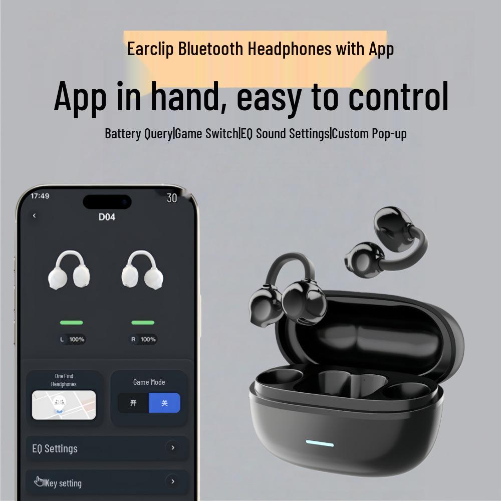 2025 Bluetooth Clip-on Headphones: Waterproof, Noise-Cancelling, Long Battery, Sports Comfort, AI Translation, Sound Leak-Free.