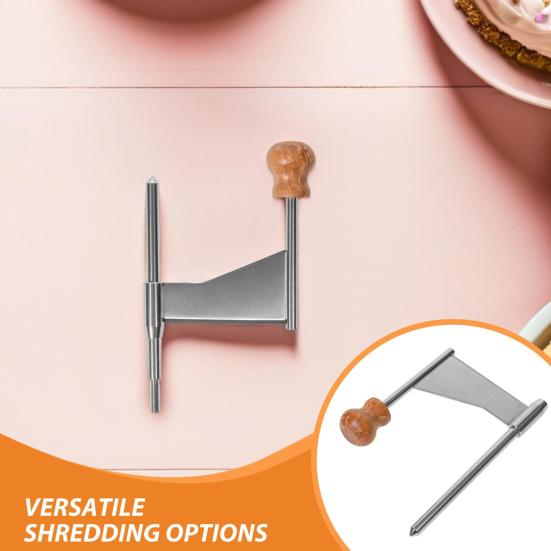 Cheese Grater Cutter with Stainless Steel Sharp Blade Solid Wood Base Ergonomic Cheese Curler Chocolate Slicer Butter Grater Kitchen Tool