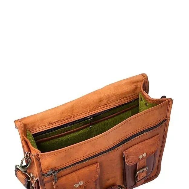 Royal Men's Genuine Leather Vintage Laptop Messenger Briefcase Bag Satchel