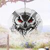 Metal Owl Wind Chime with Rotating Design for Outdoor Garden Yard Decoration Bird Repellent Hanging Spinner Art